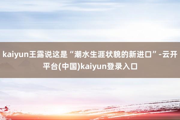 kaiyun王露说这是“潮水生涯状貌的新进口”-云开平台(中国)kaiyun登录入口