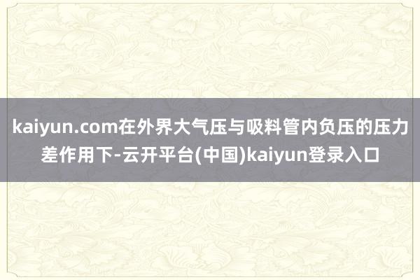 kaiyun.com在外界大气压与吸料管内负压的压力差作用下-云开平台(中国)kaiyun登录入口