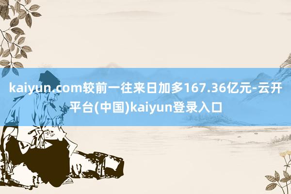 kaiyun.com较前一往来日加多167.36亿元-云开平台(中国)kaiyun登录入口